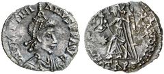 ROMAN COINS Mint Rome, if not otherwise mentioned. ROMAN EMPIRE VALENTINIANUS III, 425-455 Half siliqua, Treveri., AR 0.91 g. DN VALENTINI-ANVS PF AVG Diademed, draped and cuirassed bust r. Rev. VIRTV