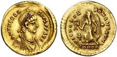 EASTERN ROMAN AND BYZANTINE COINS Mint Constantinople, if not otherwise mentioned. THEODOSIUS II, 402-450 Festaureus, struck on the occasion of the death of Honorius, about 423 or later. AV 5.41 g. DN