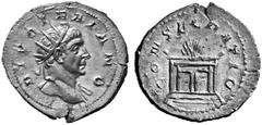 RöMISCHES KAISERREICH Trajanus Decius, 249-251. No.: 233 Schätzwert/Estimation: CHF 500.- Für Divus Trajanus. Antoninian 250/251, Milan. DIVO TRAIANO Kopf des vergöttlichten Trajan mit Strahlenkrone r