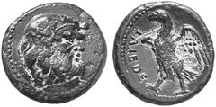 Ancient Coins GREEK WORLD Umbria No.: 12 Schätzwert/Estimation: CHF 100.- Tuder. Aes after 268. Head of bearded Silenus to r. Rev. TVTEDE (retrograde and inversed) Eagle standing to l. 4,24 g. SNG Cop