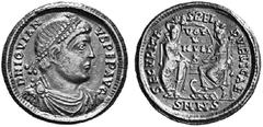 Ancient Coins ROMAN EMPIRE Jovian, 363-364. No.: 331 Schätzwert/Estimation: CHF 1000.- Solidus, Nicomedia. D N IOVIAN - VS PEP AVG Draped and cuirassed bust with pearl diadem to r. Rev. SECVRITA - S R
