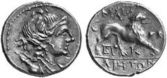 CELTIC COINAGE Gallia No.: 4 Schätzwert/Estimate: CHF 150.- Massalia. Drachm 2nd/1st centuries. Bust of Artemis to r. with bow and quiver. Rev. MAS - AINTWN Lion to r., monogram and K below. 2,63 g. S