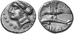 THE LAKEVIEW COLLECTION OF ANCIENT COINS GREEK COINAGE Paphlagonia Sinope. No.: 5632 Schätzwert/Estimate: CHF 200.- d=17 mm Drachm 360/320. Head of Sinope with diadem l., in front aplustre. Rev. Eagle