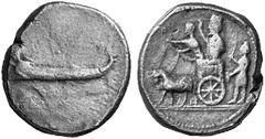 THE LAKEVIEW COLLECTION OF ANCIENT COINS GREEK COINAGE Phoenicia Sidon. No.: 5928 Schätzwert/Estimate: CHF 250.- d=30 mm King 'Abd 'Ashtart II, c. 345-342. Double Shekel. War galley l., waves below. R