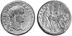 THE LAKEVIEW COLLECTION OF ANCIENT COINS COINS OF THE ROMAN EMPIRE ... Caracalla, 198-217. No.: 6683 Schätzwert/Estimate: CHF 100.- d=34 mm Aes, Antiochia/Pisidia. Head, laureate, r. Rev. Ploughman wi