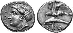 Ancient Coins from other Consignments GREEK COINAGE Paphlagonia No.: 4324 Schätzwert/Estimation: CHF 500.- Sinope. Drachm 330/300. Head of Sinope with sakkos to l. Rev. SINW Sea-eagle on dolphin to l.