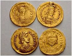 ROMAN EMPIRE Lots No.: 286 Schätzwert/Estimation: CHF 500.- Leo, 457-474. Solidus, Constantinopolis. Honorius. Solidus, Milan. Theodosius II. Solidus, Constantinopolis. Byzantine Empire. Maurice Tiber