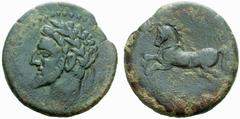 ANCIENT COINS GREEK COINAGE Kings of Numidia and Mauretania No.: 642 Schätzwert/Estimate: CHF 150.- Successors of Massinissa in the East, 148-60. Aes. Head, laureate, to l. Rev. horse galloping to l. 