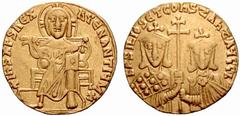 ANCIENT COINS BYZANTINE EMPIRE ... Basil I, 867-886, with Constantine. No.: 740 Schätzwert/Estimate: CHF 250.- Basil I, 867-886, with Constantine. Solidus 868/879. Similar to before. 4,32 g. Sear 1704