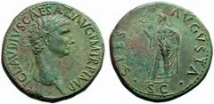 ROMAN EMPIRE / RöMISCHES KAISERREICH Claudius, 41-54 No.: 208 Schätzwert/Estimate: CHF 10000 Claudius, 41-54 Sestertius 41/50, Rome. Obv. TI CLAVDIVS CAESAR AVG P M TR P IMP Laureate head of Claudius 
