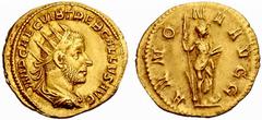 ROMAN GOLD COINS The Empire No.: 1088 Schätzwert/Estimate: CHF 15000 Trebonianus Gallus, 251-253. Co-emperor with Volusianus Heavy aureus 251/253, Rome. Obv. IMP CAE C VIB TREB GALLVS AVG Draped and c