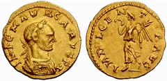 ROMAN GOLD COINS The Empire No.: 1102 Schätzwert/Estimate: CHF 6000 Carus, 282-283. Emperor Aureus 282/283, Syrian mint? Obv. IMP C M AVR CARVS P A Draped and cuirassed bust, laureate, to r. Rev. INDV