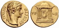ANCIENT COINAGE SPECIAL COLLECTION OF ROMAN IMPERATORS AND EMPERORS ROMAN EMPIRE Augustus, 27 BC – 14 AD No.: 1316 Schätzwert/Estimate: CHF 7000 Aureus 18/16, Spanish mint (Tarraco?). CAESARI – AVGVST