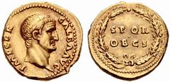 ANCIENT COINAGE SPECIAL COLLECTION OF ROMAN IMPERATORS AND EMPERORS ROMAN EMPIRE Galba, 68-69. No.: 1521 Schätzwert/Estimate: CHF 25000 Aureus July 68/January 69, Rome. IMP SER – GALBA AVG Bare head o