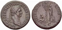 ANCIENT COINAGE SPECIAL COLLECTION OF ROMAN IMPERATORS AND EMPERORS ROMAN EMPIRE Domitianus, 81 – 96. Caesar 69 – 81. No.: 1579 Schätzwert/Estimate: CHF 1000 Sestertius 85, Rome. IMP CAES DOMITIAN AVG