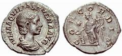 ANCIENT COINAGE SPECIAL COLLECTION OF ROMAN IMPERATORS AND EMPERORS ROMAN EMPIRE Aquilia Severa. Augusta 220 – 221, 221 – 222. No.: 1797 Schätzwert/Estimate: CHF 250 The marriage of the Vestal Virgin 