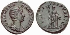 ANCIENT COINAGE SPECIAL COLLECTION OF ROMAN IMPERATORS AND EMPERORS ROMAN EMPIRE Julia Mamaea. Augusta 222 – 235. No.: 1811 Schätzwert/Estimate: CHF 200 Mother of Alexander Severus, she was the real p
