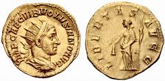 ANCIENT COINAGE SPECIAL COLLECTION OF ROMAN IMPERATORS AND EMPERORS ROMAN EMPIRE Volusianus, 251-253. Caesar 251. No.: 1866 Schätzwert/Estimate: CHF 5000 Little can be said for Volusian, except that h