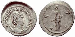 ANCIENT COINAGE SPECIAL COLLECTION OF ROMAN IMPERATORS AND EMPERORS ROMAN EMPIRE Cornelia Supera, 253 No.: 1871 Schätzwert/Estimate: CHF 7500 Augusta 253, and wife of Aemilian, nothing is known of her