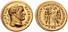 ANCIENT COINAGE SPECIAL COLLECTION OF ROMAN IMPERATORS AND EMPERORS ROMAN EMPIRE Constantius I Chlorus, 305-306 Caesar 293 – 305. No.: 1933 Schätzwert/Estimate: CHF 20000 Aureus 303, Trier. CONSTAN – 