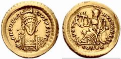 ANCIENT COINAGE SPECIAL COLLECTION OF ROMAN IMPERATORS AND EMPERORS ROMAN EMPIRE Theodosius II, 402-450. No.: 2011 Schätzwert/Estimate: CHF 350 Ruling in the East. Son of Arcadius, he became Junior Au