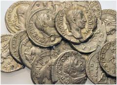 ANCIENT COINS LOTS No.: 151 Schätzwert/Estimate: CHF 500 Rome. Elagabalus. Denarius (7). Julia Paula. Denarius. Julia Soaemias. Denarius. Julia Maesa. Denarius (2). Severus Alexander. Denarius (9). Se