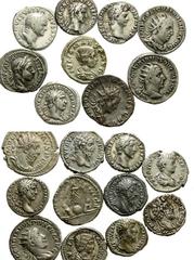 Lot 190.  Lot of Twenty Roman AR Issues, all Different Emperors. Includes the following: Vespasian // Domitian // Nerva // Trajan // Hadrian // Antoninus Pius // Marcus Aurelius // Lucius Verus // Com