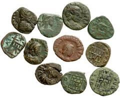 Lot 194.  Lot of Eleven Valentinian III Rome Mint Camp Gates. Lot includes the following varieties: RIC X 2123 (2 examples), 2124 (4 examples), 2160 (2 examples); 2161, 2163, Uncertain. Average VF for