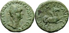 Lot 139.  CORINTHIA. Corinth. Domitian (81-96). Ae. Ex BCD ! Obv: IMP CAES DOMITI AVG GERM. Laureate bust right. Rev: COL IVL FL AVG COP. Pegasus flying right. BCD Korinth 554. RPC 181. Ex BCD Collect