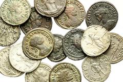 Lot 150.  Lot of Sixteen Roman Antoniniani. Includes the following: Gordian III. Jupiter standing facing // Philip I. Felicitas standing left // Trajan Decius. Dacia standing left // Trebonianus Gallu