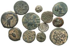 [Greek]. Lot of twelve Æ from Thessaly to Judaea. Includes: Thessaly, Larissa // Aiolis, Kyme // Troas, Gargara // Syria, Antioch (3 coins) // Seleukid Kingdom. Antiochos VII. Jerusalem mint // Seleuk