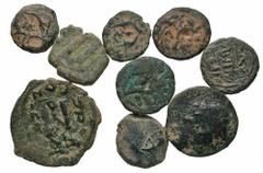 [Miscellaneous]. Lot of nine Æ. Includes a Seleukid issue, four Jewish Æ, one Byzantine follis, two Islamic Æ, and one uncertain. Fair-Fine. LOT SOLD AS-IS, RETURNS NOT PERMITTED.