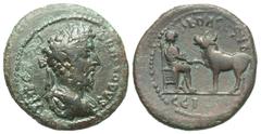Roman Provincial Coins Mysia, Parium. Commodus. A.D. 177-192. Æ (23 mm, 7.36 g, 6 h). IMP CA[I Λ A]V COMMODVS, laureate, draped and cuirassed bust of Commodus right / DEO AES SVB C G I [H PAR], Asclep