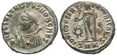 Roman Imperial Coins Crispus. Caesar, A.D. 317-326. Æ follis (18 mm, 3.08 g, 12 h). Cyzicus, A.D. 317-320. D N FL IVL CRISPVS NOB CAES, laureate and draped bust of Crispus left, holding globe and mapp