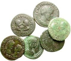 Lot 104.  Lot of Six Roman Provincial Æ's. Includes the following: Moesia Superior. Viminacium. Gordian III. Æ 29mm. Year 1 // Moesia Inferior. Marcianopolis. Septimius Severus and Julia Domna. Æ 27mm