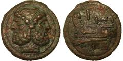 Lot 48 Coins - Ancient - Roman Republic Anonymous, Aes Grave As (225-217 BC), Libral Laureate head of bearded Janus on a raised disk, Prow of galley left. Wonderful patina, high relief Crawford 36/1 C