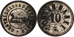 Lot 825 Coins - World - Palestina Palestina Templar Token, Central-Casse des Tempels, Consummarke '10 Para' (2nd emission, 1880-1917) Haffner-CC13C Zi+Ni, 1,30 g (18 mm) TB Starting Bid: € 25