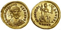 STAROŻYTNOŚĆ Solidus, (397-402), Konstantynopol; Aw: Popiersie cesar...Arkadiusz (383–408), Solidus, (397–402), Konstantynopol; Aw: Popiersie cesarza trzymającego włócznię i tarczę na wprost, D N ARCA