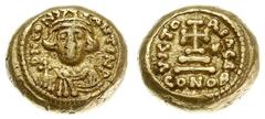 Byzantine Empire - Constans II 641-688; solidus 641-647, Kartagina, Aw: Popiersie cesarza na wprost, DN CONSTANTIN P, Rw: Krzyż na trzystopniowym postumencie, VICTORIA ΓΑ, u dołu CONOB, złoto 4.41 g, 