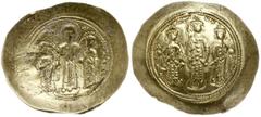 ANCIENT COINS; Byzantine Empire - Romanus IV Diogenes 1068-1071. histamenon nomisma, 1068-1071, Konstantynopol; Aw: Chrystus w nimbusie stojący na wprost na podeście, koronujący stojących po bokach Ro