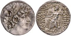 RÖMISCHE PROVINZIALPRÄGUNGEN SYRIEN SELEUCIS ET PIERIA, ANTIOCHIA AM ORONTES Aulus Gabinius, Proconsul Syriae, 57-55 v. Chr. AR-Tetradrachme im Namen des Philippos I. Philadelphos Vs.: Kopf mit Diadem