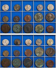 RÖMISCHE PROVINZIALPRÄGUNGEN ÄGYPTEN LOTS Lot DOMITIANUS: 1 Hemidrachme, RPC II 2600; TRAIANUS: 3 Tetradrachmen, RPC III 4163, 4583, 4825.3; 3 Drachmen, RPC III 4221.2, 4801.2, 4597; HADRIANUS: 4 Tetr