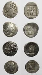 LYKIEN LYKISCHE LIGA Lot AR-Hemidrachmen aus Masikytes (2) und Kragos (2) 4 Stück s-ss