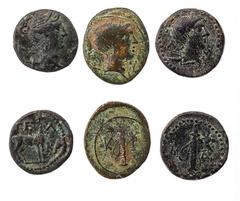 Part 1: RÖMISCHE PROVINZIALPRÄGUNGEN LYKIEN LYKISCHER BUND Lot AE-Prägungen: pseudo-autonom 3 Stück meist