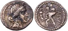 Part 2: RÖMISCHE MÜNZEN IMPERATORISCHE PRÄGUNGEN C. Iulius Caesar, gest. 44 v. Chr. AR-Denar 47/46 v. Chr. Mzst. in Kleinasien Vs.: Kopf der Venus mit Diadem n. r., Rs.: CAESAR, Aeneas n. l., trägt se