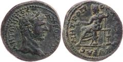 Part 1: RÖMISCHE PROVINZIALPRÄGUNGEN GALATIEN ANKYRA Caracalla, 198-217 n. Chr. AE-Diassarion 212-217 n. Chr. Vs.: Kopf mit Lorbeerkranz n. r., Rs.: Zeus sitzt mit Szepter und Phiale n. l. BMC -; SNG 