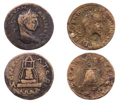 Part 1: RÖMISCHE PROVINZIALPRÄGUNGEN SYRIEN KOMMAGENE, ZEUGMA Elagabal, 218-222 n. Chr. AE-Tetrassarion Vs.: Kopf mit Lorbeerkranz n. r., Rs.: tetrastyler Tempel mit Kolonnaden, unten Ketos n. r., BMC