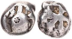 Part 2: GRIECHISCHE MÜNZEN AEGINA AEGINA AR-Stater um 500 v. Chr. Vs.: Seeschildkröte, darauf runde Punze mit Stern, Rs.: kleines, fünffeldriges incusum SNG Cop. -; Kraay, ACGC 117 Taf. 6. 12.13 g. kn