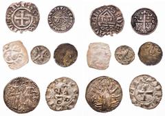 LOTS EUROPÄISCHER MÜNZEN UND MEDAILLEN DIVERSE Lot mittelalterliche Münzen Bulgarien, Ivan Alexander, 1331-1371, Grossus; Österreich, Wiener Pfennig, 15. Jh.; Pommern-Gollnow, Pfennig, 15. Jh.; Schwei