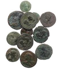 LOTS ANTIKER MÜNZEN Lot, römische Provinzialprägungen AE-Prägungen aus THRAKIEN, Königreich, Rhoimetalkes I. mit Augustus (3); Anchialos, Gordianus III. mit Tranquillina; Hadrianopolis, Faustina II., 